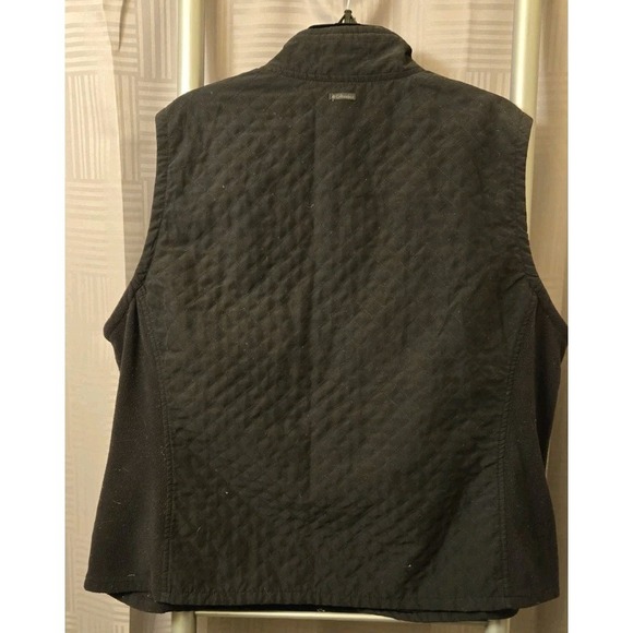 Columbia Womens Black Quilted Fleece Zip Up Vest Size 2XL Pockets - Picture 4 of 6